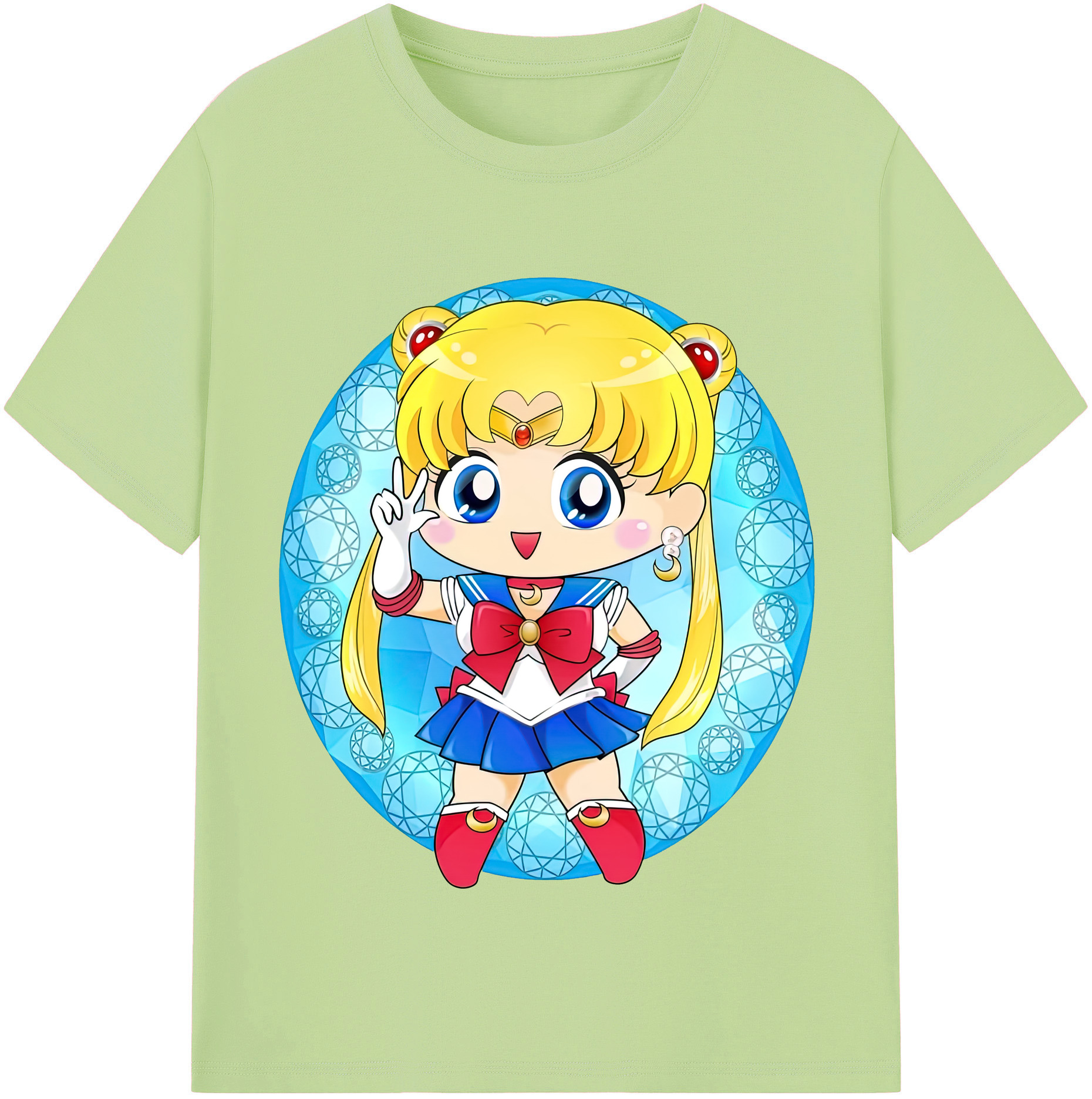 （画像用） 美少女戦士セーラームーン 月野 うさぎ つきの うさぎ Sailor Moon Tsukino Usagi 綿100％半袖Tシャツ（フロントプリント）